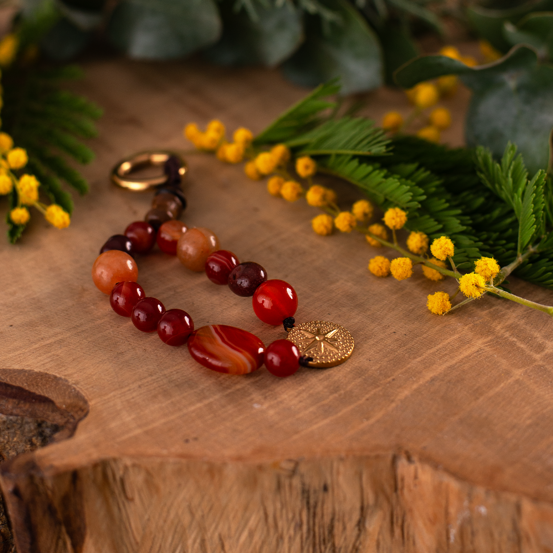 ROSSO TERRA - Charm pentru geantă din pietre naturale