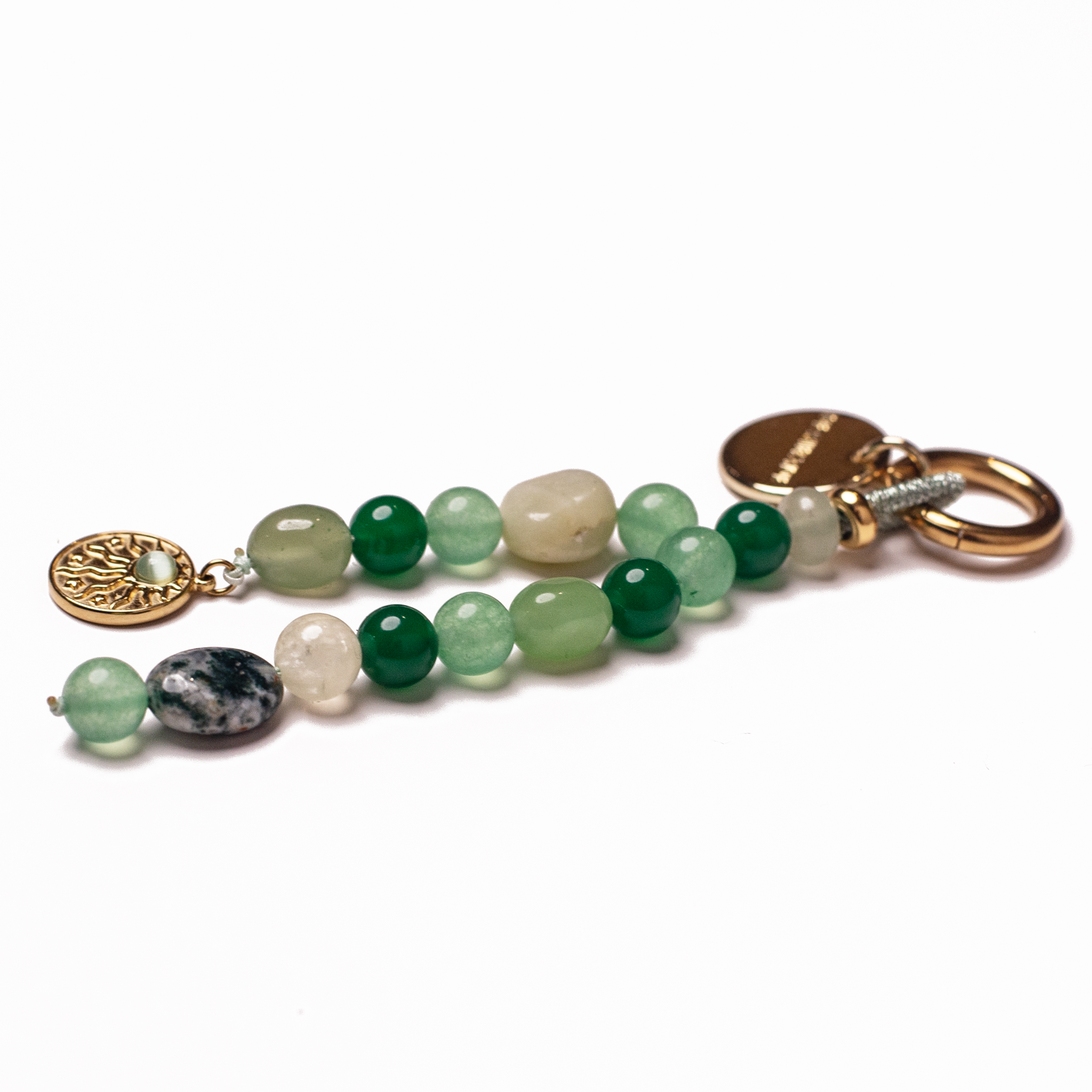 VERDE SOLE – Charm pentru geantă din pietre naturale