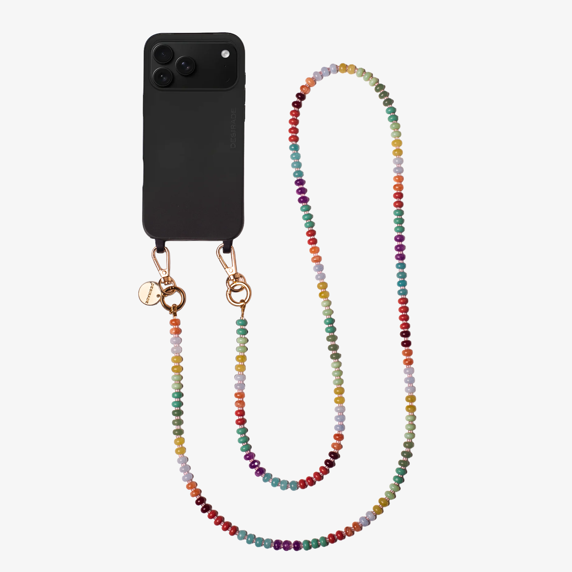 VIA DEI COLORI – Strap crossbody pentru telefon din pietre naturale 120cm