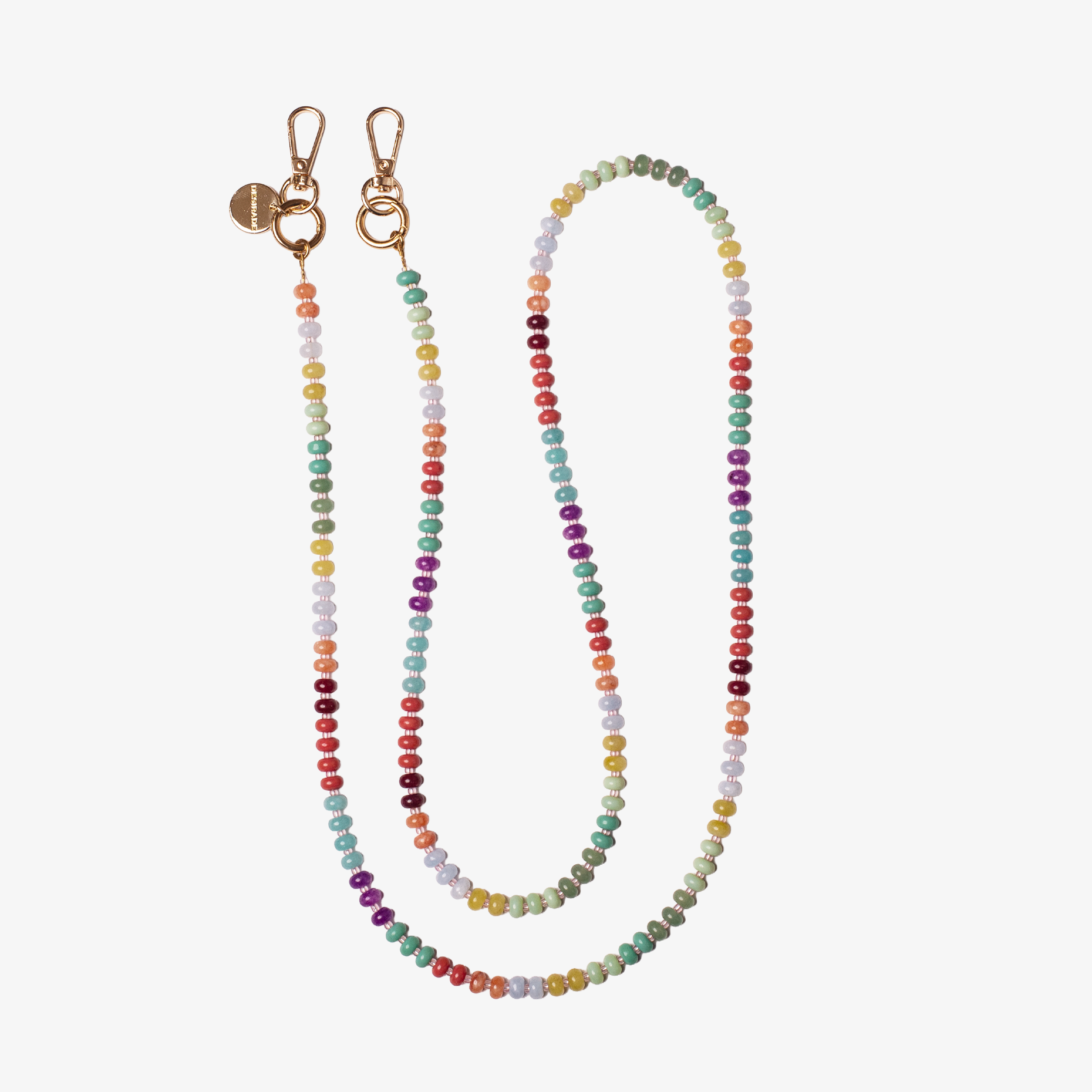 VIA DEI COLORI – Strap crossbody pentru telefon din pietre naturale 120cm