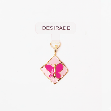 Butterfly Blush: Adaptor + Charm Fluture Roz – 18K Edition